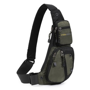 GGP Black And Green Men'S Vintage Chest Bag Multi Functional Waterproof Crossbody Sling Bag For Outdoor Sports