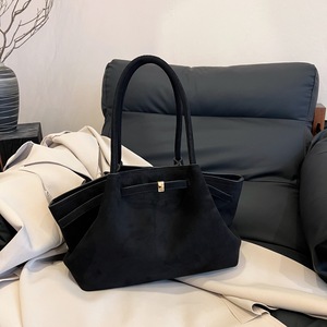GGP Black Elegant Suede Tote Bag Soft And Stylish Handbag For Everyday Use