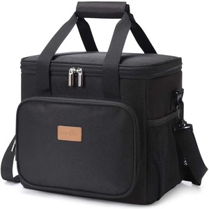 GGP Black Large Capacity Picnic Bag Waterproof Peva Insulated Cooler Bag, Outdoor, Car Use, And Shoulder Crossbody Thermo Bag