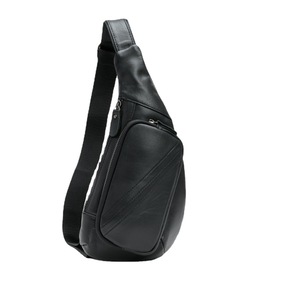 GGP Black Men'S Leather Sling Backpack Casual Crossbody Chest Bag