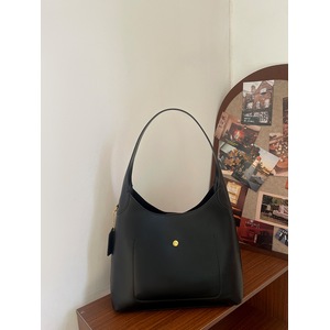 GGP Black Oil Wax Leather Style Casual Shoulder Bag, Versatile Handbag And Crossbody Tote For Women