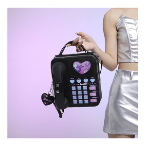 GGP Black Sweet Girl Creative Crossbody Bag With Telephone Design, Pu Material, Lightweight And Unique