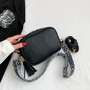 GGP Black Trendy Crossbody Shoulder Bag With Tassel Accent Compact And Stylish