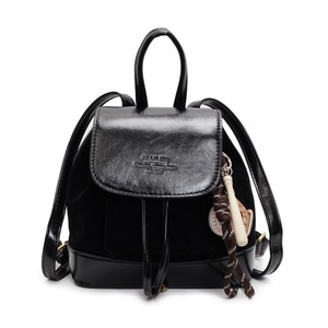 GGP Black Vintage Suede Women'S Mini Backpack New Fashionable Travel Book Bag With Decorative Charm