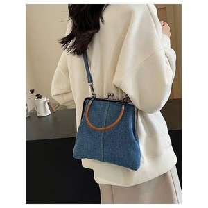 GGP Blue Handmade Denim Patchwork Small Crossbody Bag Women'S Shoulder & Handbag With Vintage Style