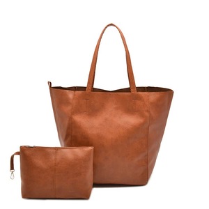 GGP Brown Classic Large Pu Leather Tote Bag With Inner Pouch Elegant And Functional