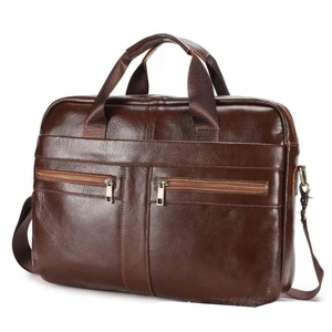 GGP Brown Men'S Genuine Leather Briefcase Classic Business Messenger Bag