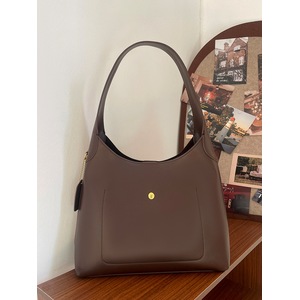 GGP Brown Oil Wax Leather Style Casual Shoulder Bag, Versatile Handbag And Crossbody Tote For Women