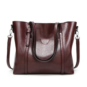 GGP Dark Brown Fashionable Soft Leather Women'S Handbag, Large Capacity Shoulder & Crossbody Tote, Casual Bucket Bag