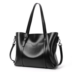 GGP Elegant Pu Leather Tote Bag With Detachable Strap Black