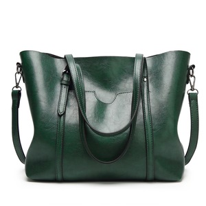 GGP Elegant Pu Leather Tote Bag With Detachable Strap Green