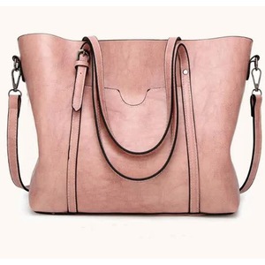 GGP Elegant Pu Leather Tote Bag With Detachable Strap Pink