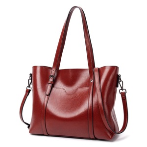 GGP Elegant Pu Leather Tote Bag With Detachable Strap Wine Red