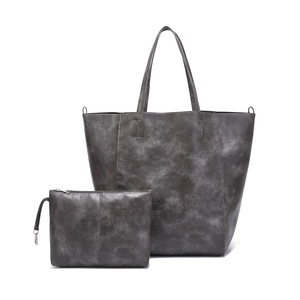 GGP Grey Classic Large Pu Leather Tote Bag With Inner Pouch Elegant And Functional