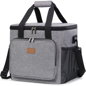 GGP Grey Large Capacity Picnic Bag Waterproof Peva Insulated Cooler Bag, Outdoor, Car Use, And Shoulder Crossbody Thermo Bag