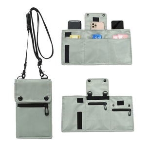GGP Grey Water Resistant Nylon Crossbody Phone Bag Compact Travel Wallet & Card Holder For Men And Women(Mobile Phones And Cards Are Shooting Props, Not Included)