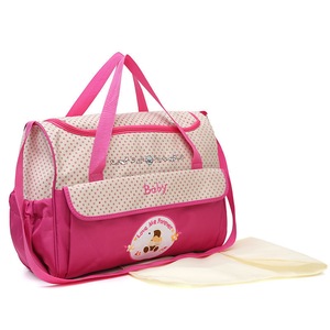 GGP Large Pink Fashionable Large Capacity Cartoon Bear Shoulder Crossbody Mommy Bag Stylish And Functional Diaper Bag