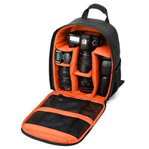 GGP Orange Lining Water Resistant Dslr Camera Backpack With Tripod Holder, Lightweight And Spacious Photography Bag For Outdoor Use(Camera And Accessories Are Props, Not Included)