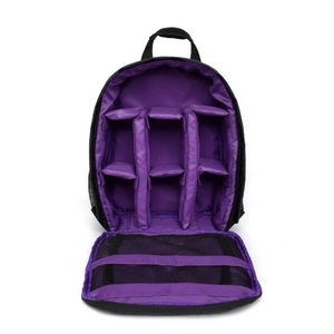 GGP Purple Lining Water Resistant Dslr Camera Backpack With Tripod Holder, Lightweight And Spacious Photography Bag For Outdoor Use(Camera And Accessories Are Props, Not Included)