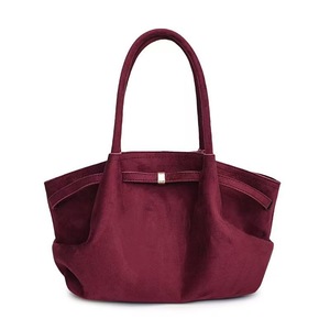 GGP Purple Red Elegant Suede Tote Bag Soft And Stylish Handbag For Everyday Use