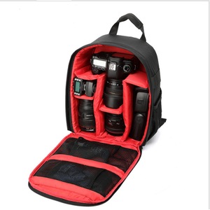 GGP Red Lining Water Resistant Dslr Camera Backpack With Tripod Holder, Lightweight And Spacious Photography Bag For Outdoor Use(Camera And Accessories Are Props, Not Included)