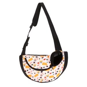 GGP Size L Yellow Dog Pattern Lightweight Single Shoulder Pet Sling Bag Stylish Durable Oxford Fabric Carrier