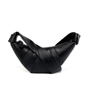 GGP Small Black Stylish Croissant Crossbody Bag Elegant Horn Shaped Design With Lazy Chic Vibes