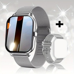 GGP Steel Bracelet With Silicone Strap Silver Smart Fitness Watch With Large Display 24 Sport Modes, Heart Rate Monitor & More