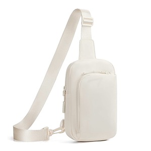 GGP White Trendy Waterproof Sling Bag Lightweight Crossbody Chest Pack, Adjustable Strap