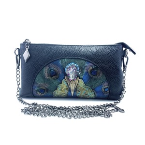 GGP Women'S Embossed Peacock Leather Wristlet Clutch Elegant And Artistic Handbag 23*12*2Cm