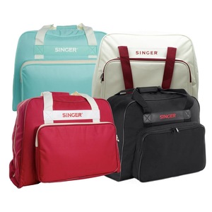 SINGER(R) Sewing Machine Carry Case - Multicolour Universal Canvas Tote Bag with Multiple Storage Pockets for Accessories