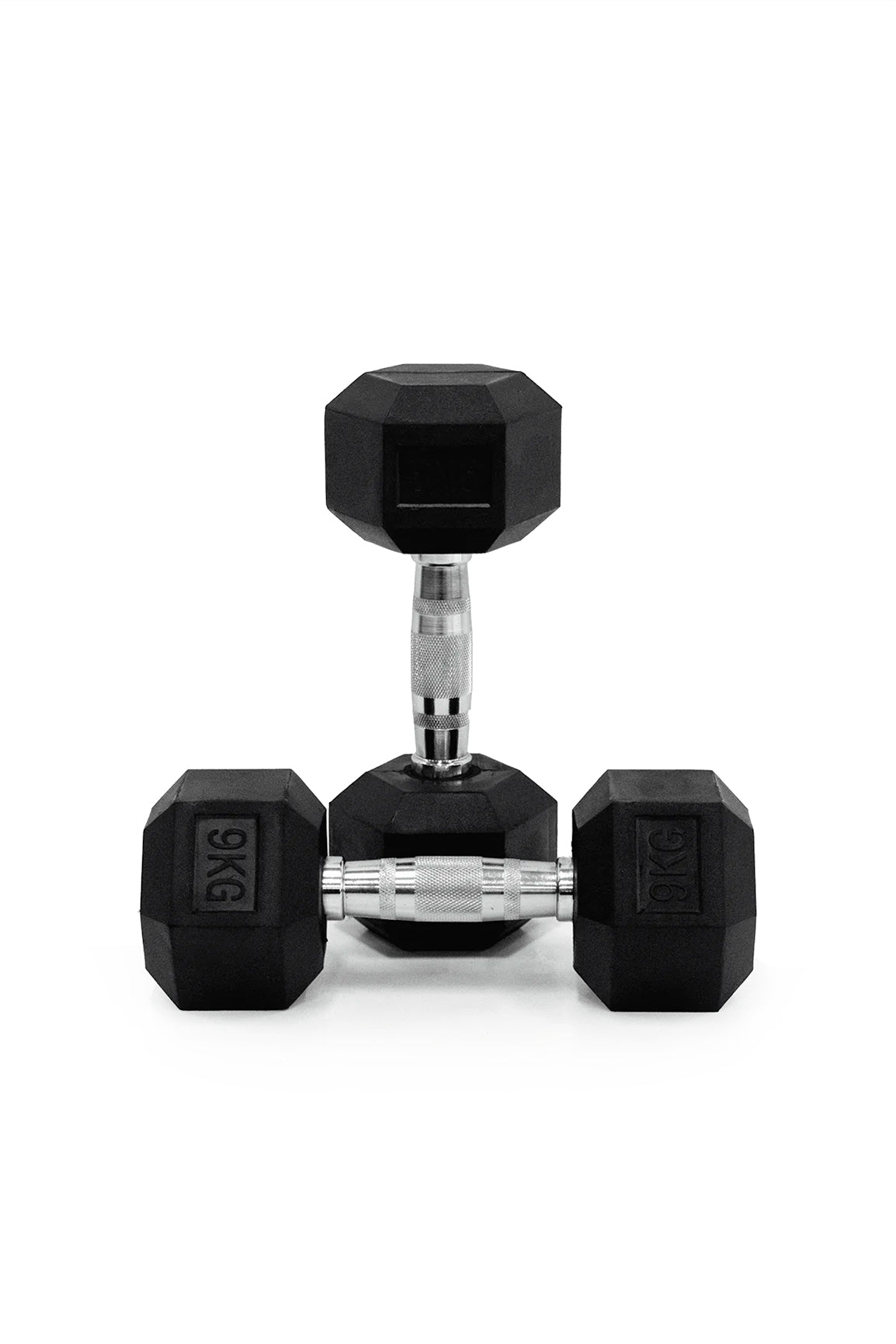 9kg Body Iron Commercial Rubber Hex Dumbbell Pair Australia