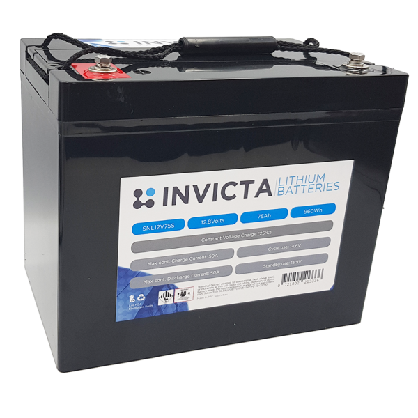 Invicta 12V 75Ah Lithium Battery with 4 Series Functionality Australia