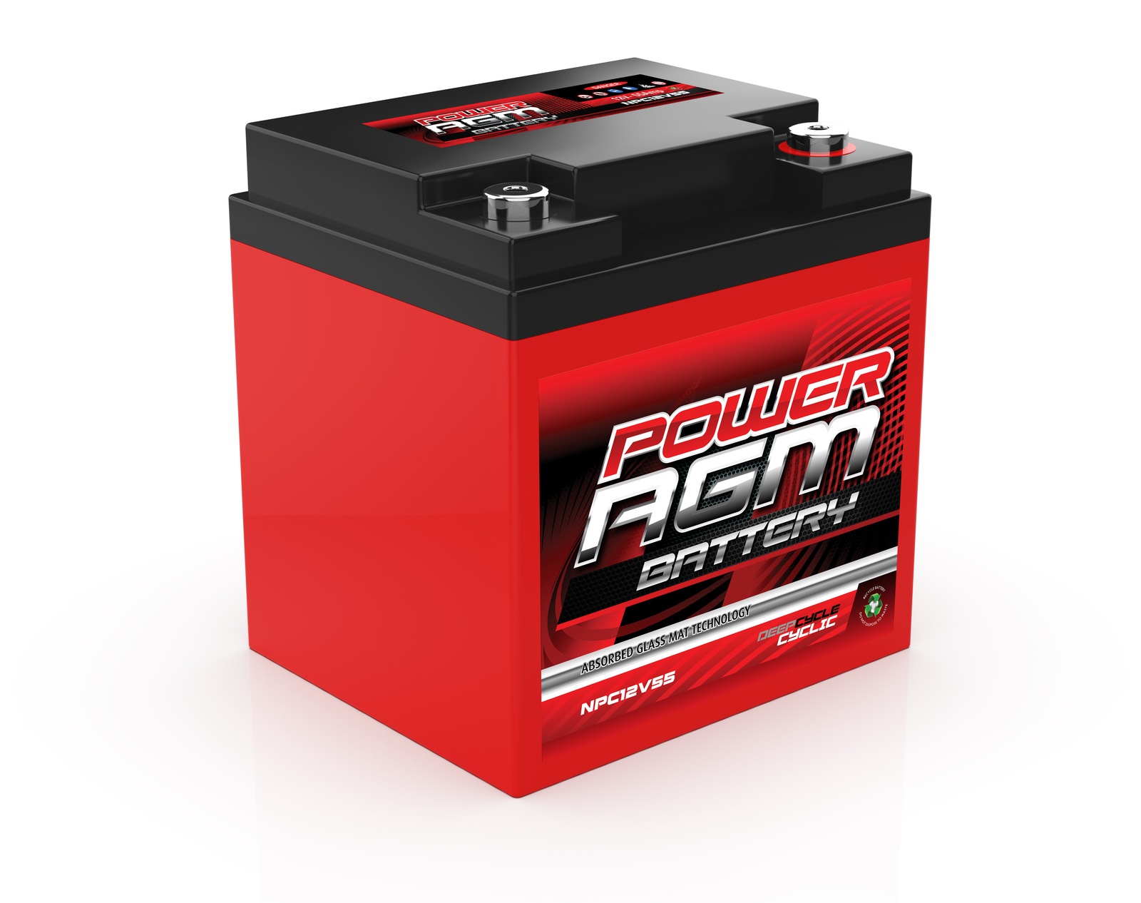 Power AGM 12V 55Ah Deep Cycle Battery NPC12V55AH Unbranded Australia
