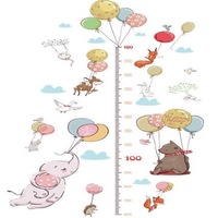 Animals & Balloons Height Chart Wall Decal - AW9275