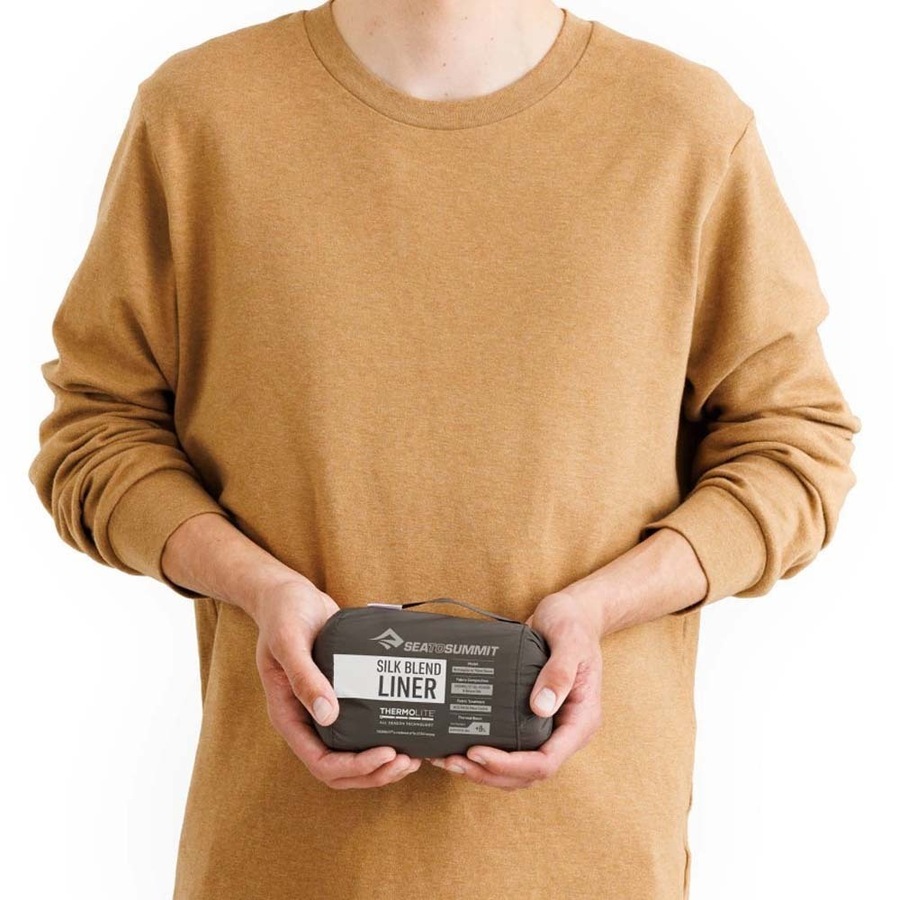 Sea to Summit Silk Blend Unisex Fleece Sleeping Bag Liner - Rectangular w/ Pillow Sleeve