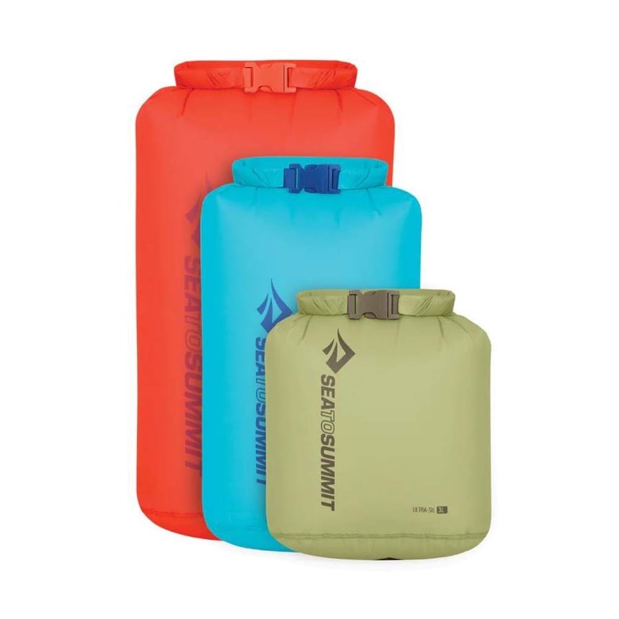 Sea to Summit Ultra-Sil Dry Bag - 3-Piece Set (3/5/8L) - Tarragon/Blue Atoll/Spicy Orange