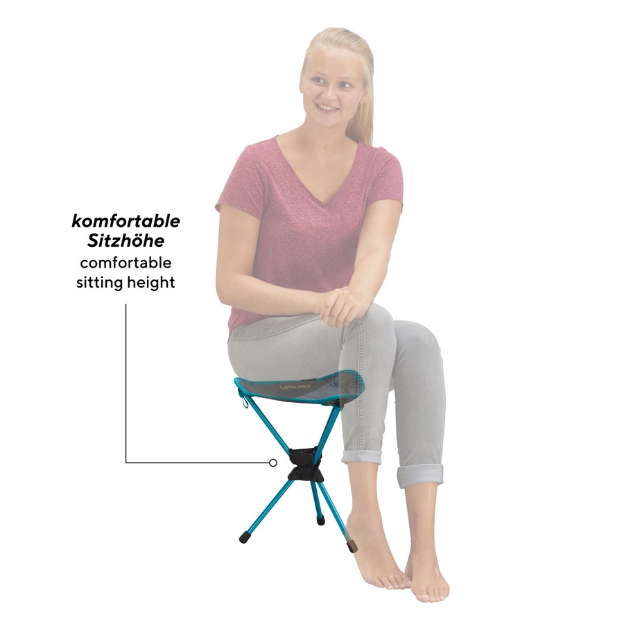 Uquip Three Sixty Mini Swivel Tripod Stool - Petrol/Grey