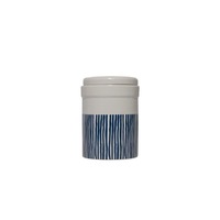 MOG AND BONE CERAMIC CANISTER BLUE STRIPE