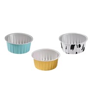 100Pcs Cake Tools Pudding Cake Aluminum Foil Baking Cups Cupcake Cup with Lids