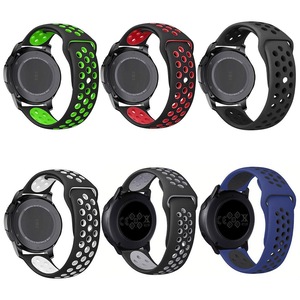 22mm 20mm Silicone Sports Watch Band for Samsung Huawei Huami Two-Tone Strap