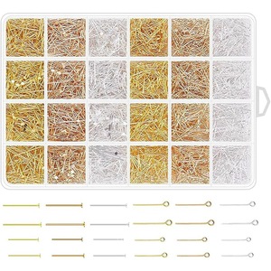 2400PCS Gold-Plated Silver-Plated Jewelry Making T-Pin Nine-Pin Set Accessories
