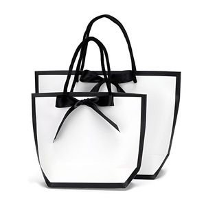 25pcs Solid Color Tote Bags Gift Packaging Shopping Bag Set for Party Favors