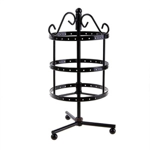 3 Tier Round Rotating Earring Display Stand Jewelry Holder Hanger for Earrings