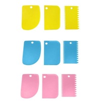 3Pcs Dough Cutter and Icing Scraper Set Kitchen Pastry Tool Bowl Divider for Fondant