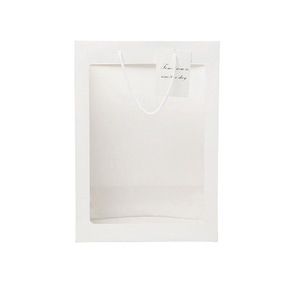 50PCS Flower Bouquet Tote Wedding Favor Bag Bride Tote Clear Gift Bags Handbag White