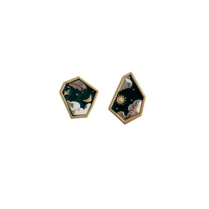 Asymmetric Sun Moon Star Earrings Women Trendy Matte Design Jewelry for Fashion