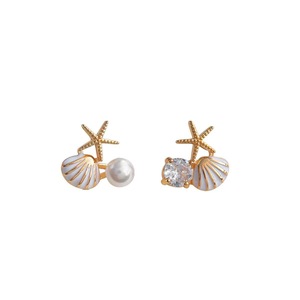 Asymmetrical Starfish Stud Earrings for Women Unique Fashion Jewelry Gift Set