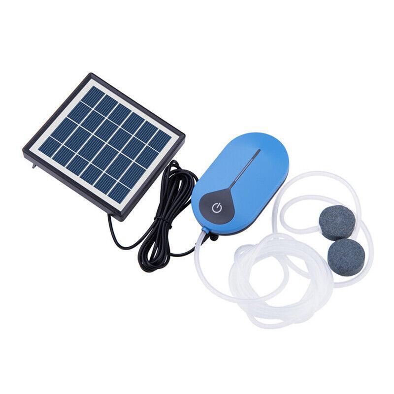 Auto Day/Night Solar Powered Oxygenator Air Pump Oxygen Aerator Fish Pond Pool Unbranded