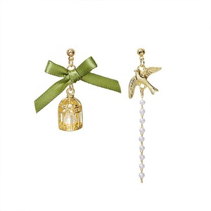Bird Cage Asymmetrical Earrings Bow Long Fringe Dangle Jewelry Women Fashion